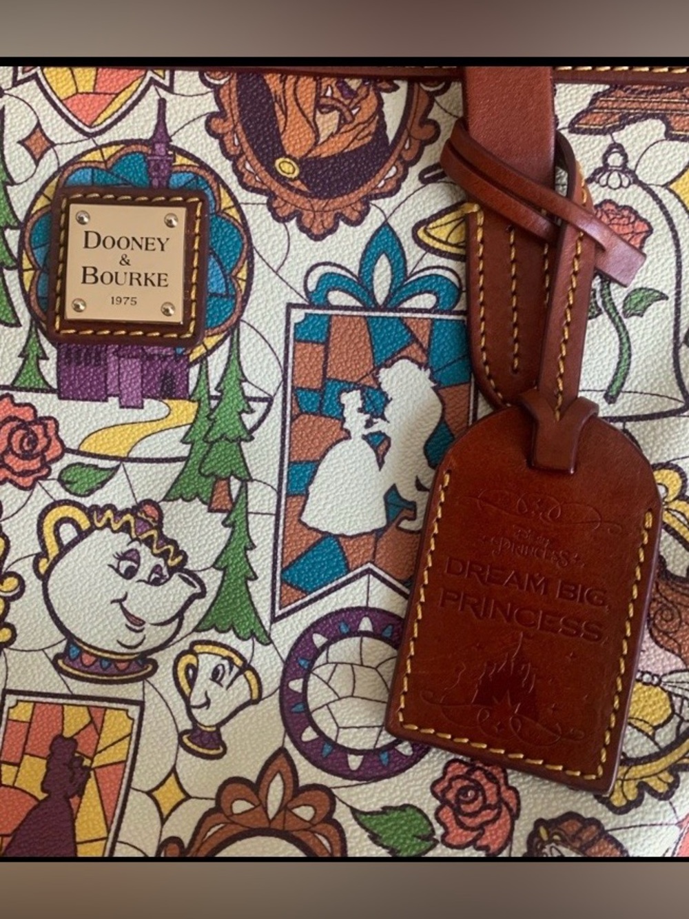 Dooney & Bourke Disney Parks Beauty & the Beast Dream Big Princess Leather Tote - Picture 7 of 16